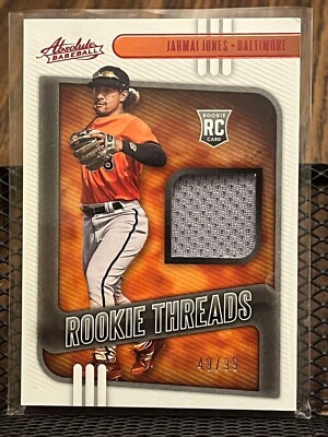 JAHMAI JONES 2021 ABSOLUTE ROOKIE THREADS ORIOLES WORN JERSEY PATCH RELIC RC /99