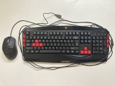 CYBERPOWER PC Multimedia Gaming USB Keyboard Gaming Optical Mouse - RED BLACK