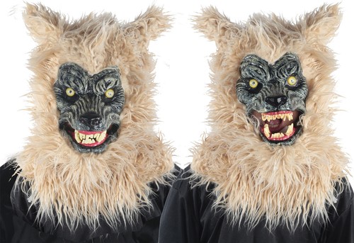 Animiertes Tier WERWOLF MONSTER Kunststoff Gesichtsmaske mit beweglichem Kiefer Halloween - Bild 3 von 3