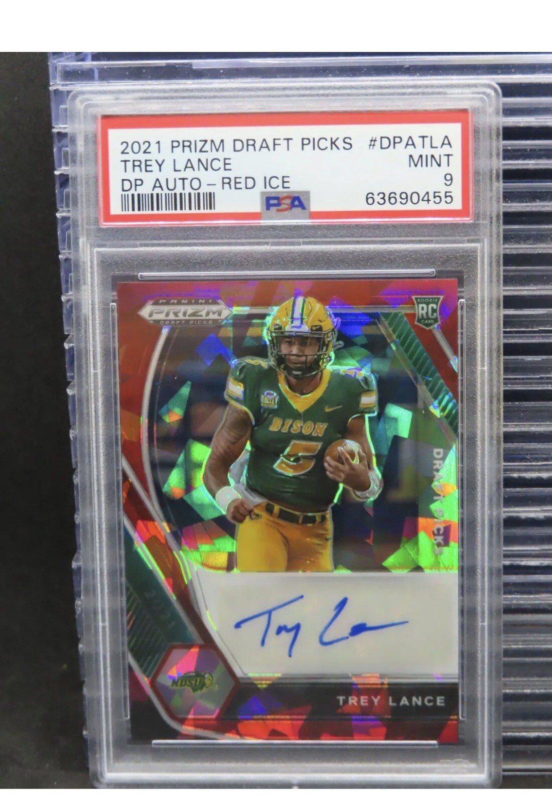 Trey Lance Panini Prizm Draft Picks Draft Picks Autographs #DPATLA Red Ice