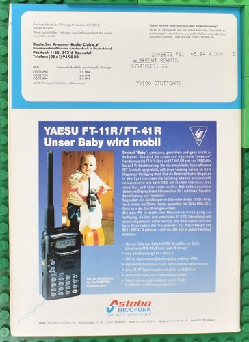 CQ DL 5/94 - Mai 1994 - Amateurfunkmagazin - Zeitschrift - 3Y0PI Peter I Island - Zdjęcie 2 z 2