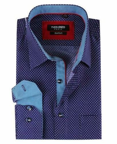 Mens Polka Dots Printed Cotton-poly 8 Shirts Long Sleeve Causal/Formal S-2XL+ - Picture 8 of 17