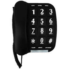 BLUE DONUTS BD3485214 Black Big Button Phone for wall or desk with Speaker and