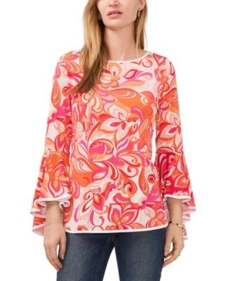 Sam Jess Peacock Bell-Sleeve Top Black Bright 192081732731 M RT $59.0