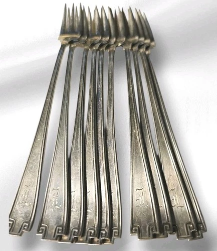 Etruscan Gorham 10 Sterling Silver  Seafood Cocktail Forks 153 Grams Monogramed