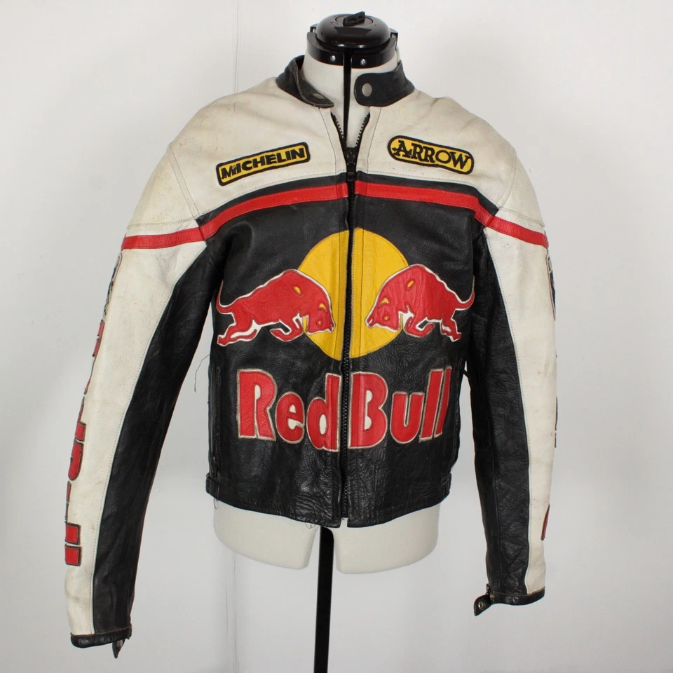 Redbull Leather Motorcycle Jacket Racing Style Adult Small Full Armour Vintage - Image 2 of 4