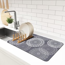 Dish Drying Mat Absorbent Kitchen Counter Mat Rubber Backing Draining Mat Easy