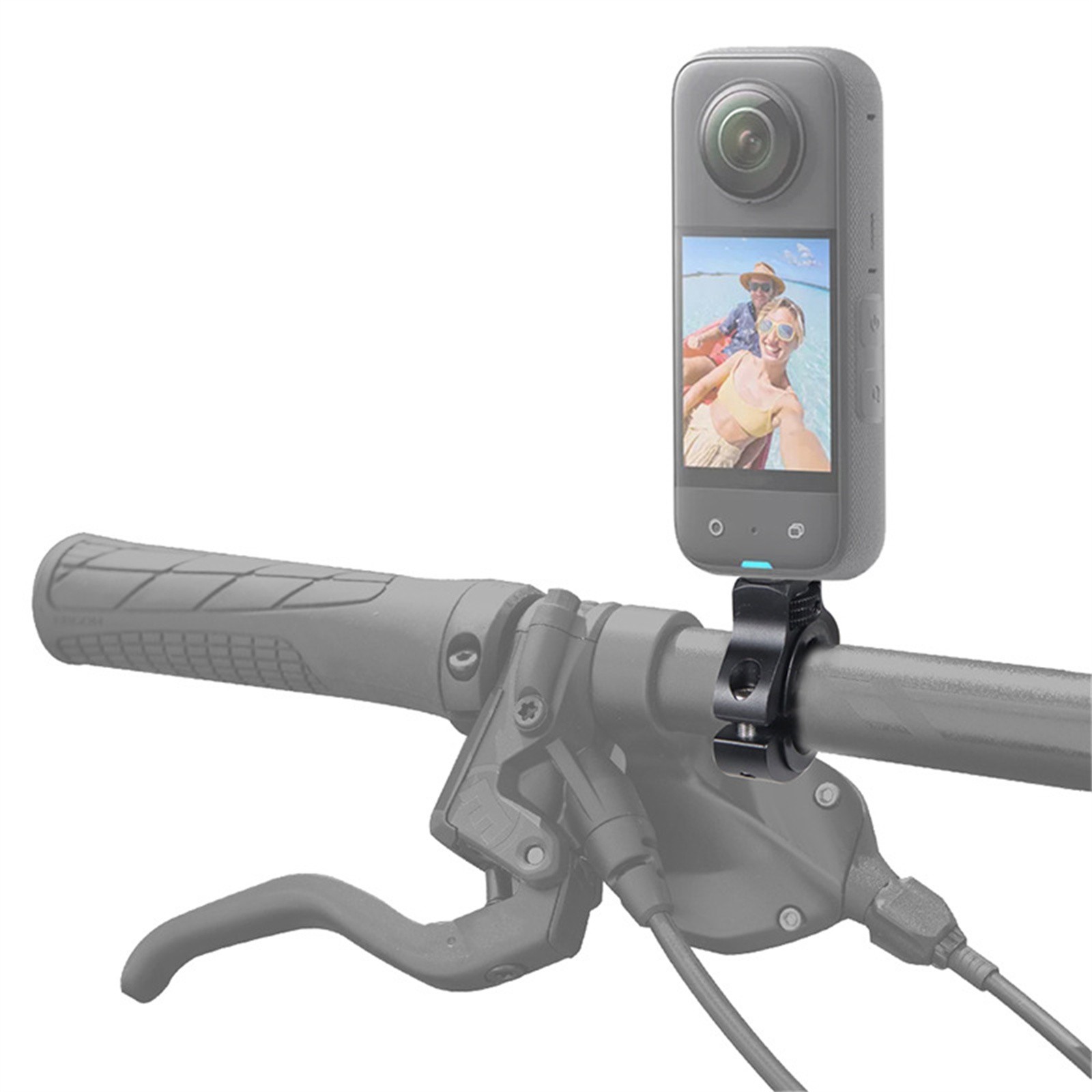 Handlebar Mount 1/4 Screw Black Replacement For Action Camera Mobile Phone Bike