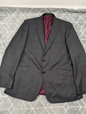 Savile Row Company By Alfred Brown Suit Blazer Jacket 44R Wool Grey Wedding 