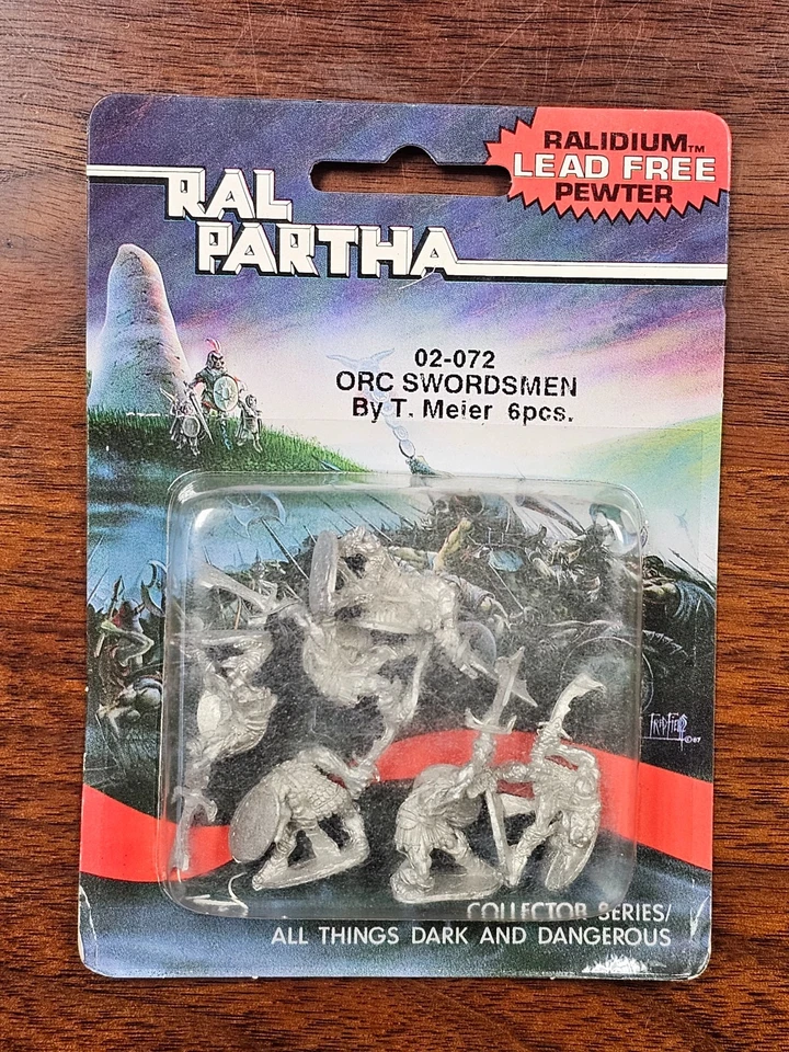 Ral Partha AD&D Orc Swordsmen 6 Minis 02-072 Sealed Blister Lead Free - Image 3 of 4
