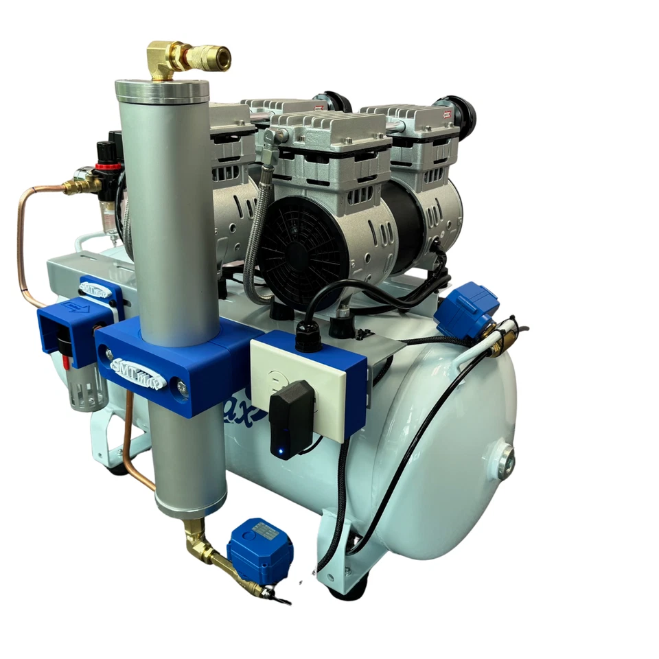 Compresor de aire dental SL-100 - sin aceite, secador y drenaje automático, montado en EE. UU. Foto 4 de 4