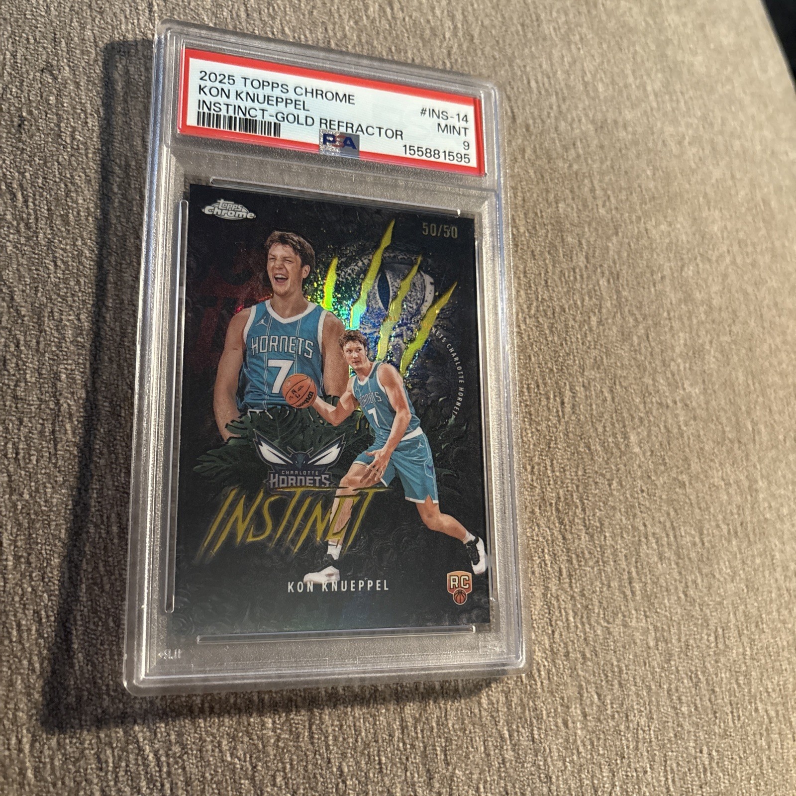 2025-26 Topps Chrome - Instinct Kon Knueppel #INS-14 Gold Refractor /50 (RC)