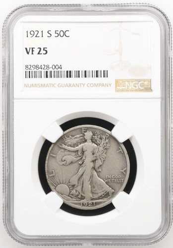 1921-S Walking Liberty Half Dollar 50C NGC VF25