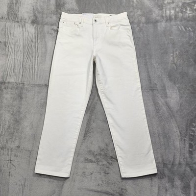 NEW Ella Moss Jeans Womens 6/28 White High Rise Slim Straight Ankle Stretch