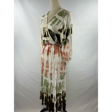 YFB Young Fabulous & Broke Jillian Faux Wrap Dress Geode White Peach Green M