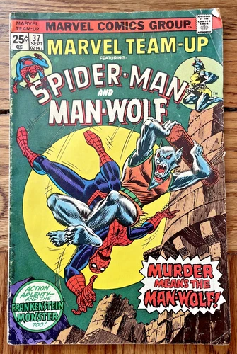 Vintage Comic Book - Marvel Team-Up Spider Man Man Wolf 1975 #37 - Marvel Comics