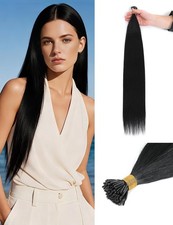 Hair Extensions 26  200g/200s: Synthetic Straight Jet Black, Invisible Tips