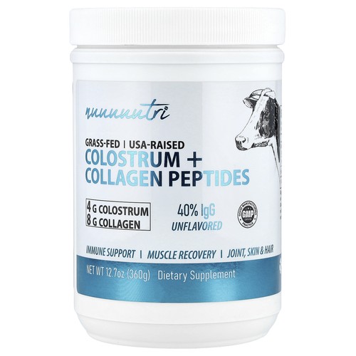 Colostrum + Collagen Peptides, Unflavored, 12.7 oz (360 g)