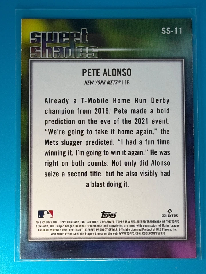 Pete Alonso 2022 Topps Sweet Shades #SS-11 New York Mets - Image 2 of 4
