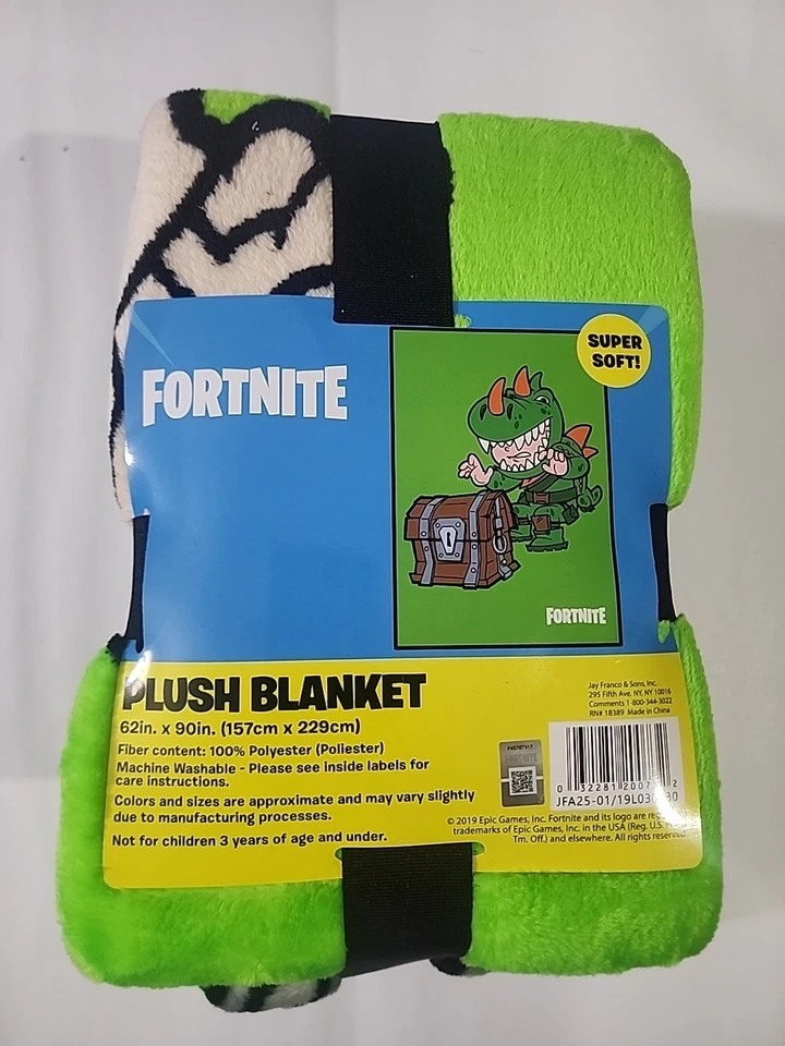 Manta de cama Fortnite Rex verde 62" x 90" Foto 4 de 4