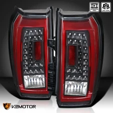 Black LED Tail Lights Brake Lamps Fits 2015-2020 GMC Yukon XL Denali Red Bar L+R