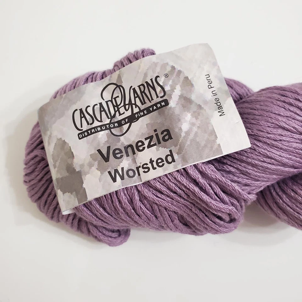 Cascade Yarns Venezia Worsted 177 Lilac Merino Wool Silk 100g 219yds - Image 2 of 4