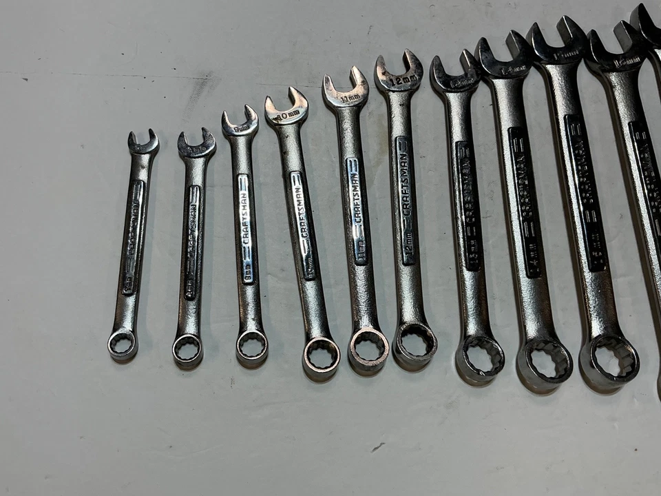 Juego de 15 llaves combinadas métricas Craftsman 12 piezas 7 mm a 22 mm EE. UU. V - ¡VA-BUENO!! Foto 2 de 4