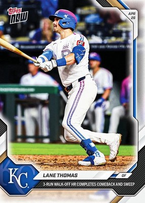 Lane Thomas Walk-Off 3-Run HR Royals 2026 MLB Topps NOW Card 129 Presale