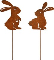 Edelrost Gartenstecker Osterhase Deko Rost FüR Garten 2Er Set Ostern