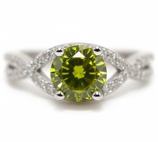 2CT Peridot  Topaz 925 Solid Sterling Silver Ring Jewelry Sz 8