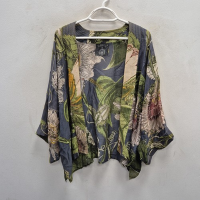 #ad One Hundred Stars Short Kimono Kew Gardens Passion Oriental Floral One Size GBP 59.99