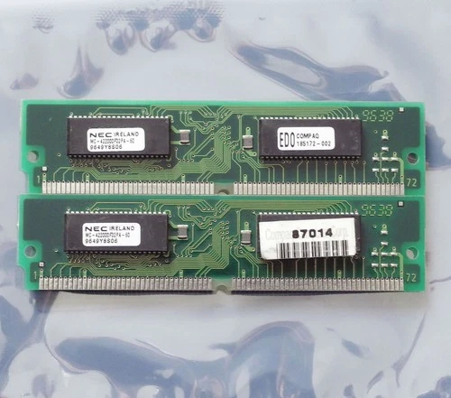 Set 2x NEC MC-422000F32PA-60 4MB 8MB kit 60ns 72-pin SIMM non-parity EDO RAM
