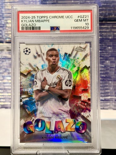 2024-25 Topps Chrome UCC - Golazo Kylian Mbappe #GZ-21 PSA 10 Refractor