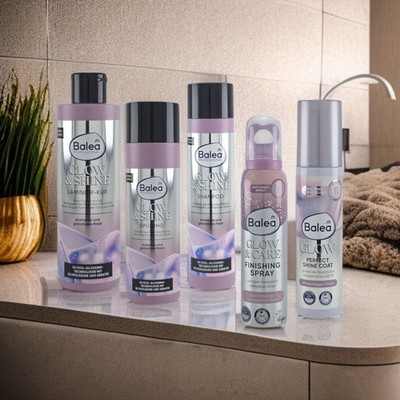 Balea Professional GLOW 5er-Set | Shampoo, Spülung, Kur, Hitzeschutz, Spray
