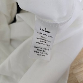 NWT Lulus White Burnout Lace Ruffle Plunge Neck Tie Waist Mini Dress Size Large