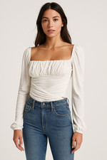 Body Free People intimamente bianco manica lunga avvolgente - sexy ed elegante