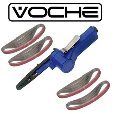 Voche® Pro Quality 10mm Air Belt Sander Finger File + 20 Sanding Belts 10x330mm