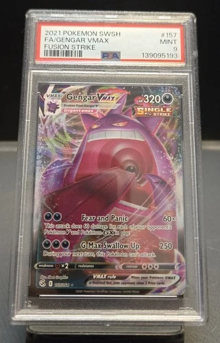 Gengar VMAX 157/264 Swsh08: Fusion Strike Holo PSA 9
