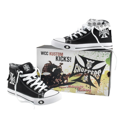 West Coast Choppers Sneaker Warrior Hi-Top Schwarz Herren Biker Schuhe WCC