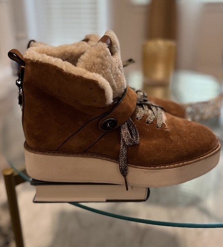 Coach Bootie Urban Hiker Shearling Wildleder Stiefel Gr. 9 Kastanie. Neu ohne Box. - Bild 2 von 8