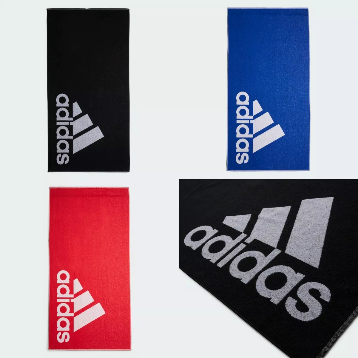 adidas Large Cotton Sports Towel Swimming Gym Quick Dry Bath