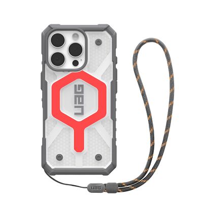 UAG iPhone 16 Pro Case 6.3'' Pathfinder Clear Active Lava + Lanyard Lava Bundle