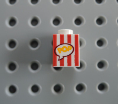 Lego 1 x Stein  3005pb028 1x1 weiß bedr. POP  Popcorn Box 