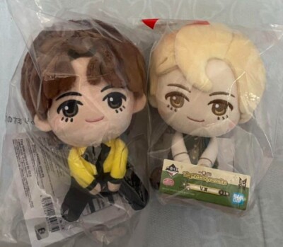 BTE Set of 2 V BTS TinyTAN Plush Doll IchibanKuji Dynamite Butter