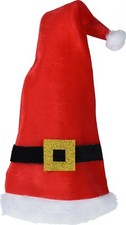 Father Christmas Hat - Festive Red And White Santa Novelty Party With Elf Belt
