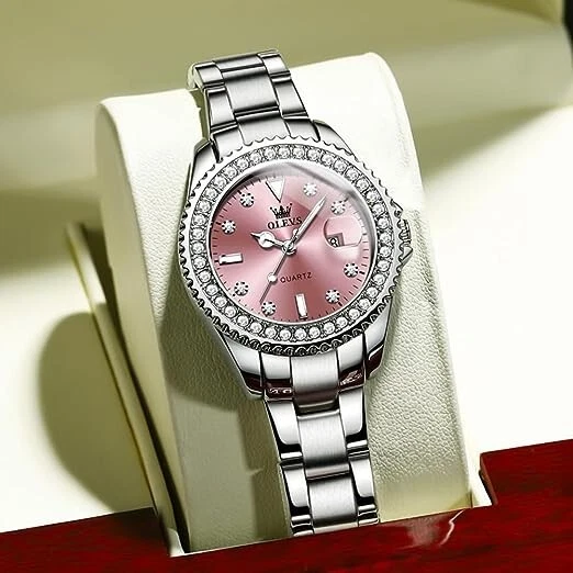 Waterproof Quartz Watch Ladies OLEVS Luminous Stainless  display picture 2