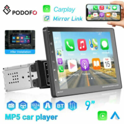 1 DIN Autoradio 9'' Removable Bluetooth Touch Screen CarPlay for Android & iPhone