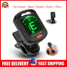 Banjo Violin Tuner LCD Clip On Chromatic Acoustic Electric Ukulele Guitar Bass 