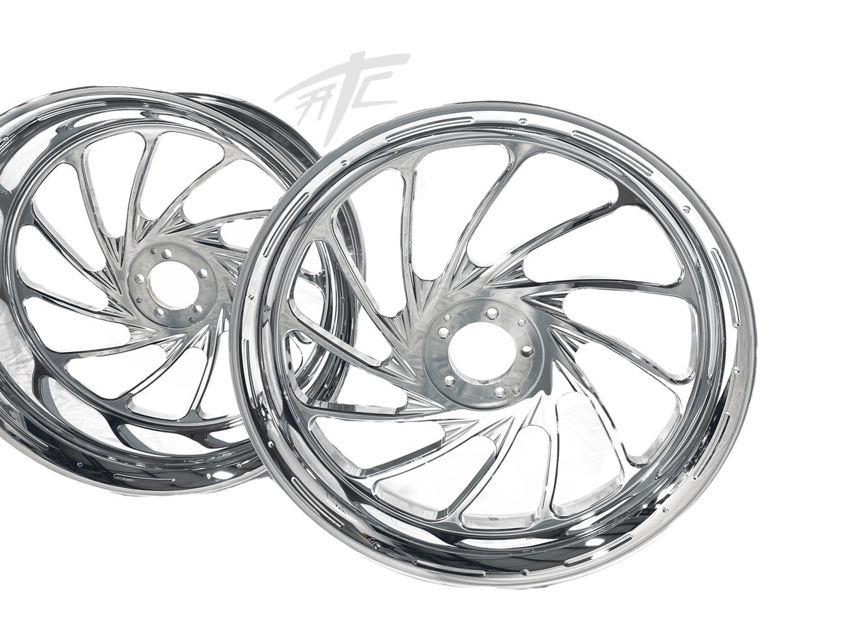 STOCK SIZE CHROME TURBO WHEEL PACKAGE FOR 12-20 KAWASAKI NINJA ZX