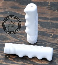 White Bike GRIPS Vintage Cruiser Stingray Muscle Bicycle Lowrider Schwinn Beach